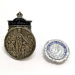 c.1950 Cardiff Royal Infirmary sterling silver medal / badge - 4.5cm & 16g total weight t/w