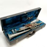 C G Conn Ltd. vintage trumpet in original case retailed through lafleur London case 57cm long- in