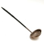 Georgian silver toddy ladle with baleen handle - 37cm long ~ dents to bowl