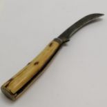 Antique lock knife by Johnson Western Works (Sheffield) with bone handle - 20.5cm long (opened) ~