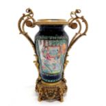 Antique Chinese Cantonese enamelled vase with French ormolu mounts - 35cm high missing it's lid