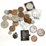 2 x Birmingham Philatelic Society medallions (1 silver), 1957 sterling silver snooker fob + small