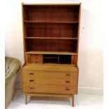 BØRGE MOGENSEN Mid century Danish teak bureau bookcase, stamped to the back - 100cm wide x 43cm deep