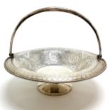 1870 Scottish silver basket with hand worked profuse decoration by William Marshall - 27cm