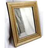 Antique gilt frame with later mirror - 54cm x 44cm with slight losses to gilding
