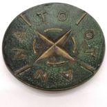 Bronze Nato compass dish, by Arthus Bertrand Paris 10.5 cm diameter.