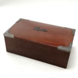 Antique mahogany cigars box with 1900 dated silver mounts - 23cm x 12.5cm x 8cm high