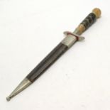 F Herder Abr Sohn Solingen hunting dagger with horn handle & original sheath (leather a/f & lacks