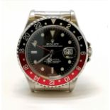 Rolex GMT - Master II Oyster perpetual date stainless steel gents wristwatch with a "Coke" red/black