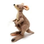 Merrythought toy kangaroo complete with joey - 36cm high ~ some slight losses