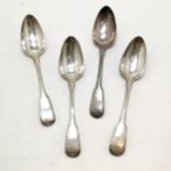 1804 silver set of 4 x dessert spoons with double thread pattern by George Smith - 17.5cm & 178g