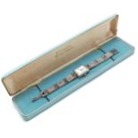 Ladies B&B sterling silver (with gold detail to panels) bracelet quartz wristwatch with stainless