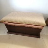 Antique cream upholstered mahogany ottoman stool 80cm long x 55cm deep x 35cm high- in overall