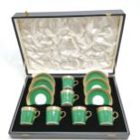 1959/60 cased Royal Copenhagen set of 6 cups / saucers in unused condition with no obvious