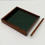 Vintage mahogany collectors display case with sliding glass lid, 26 cm wide, 30.5 cm length, 5 cm