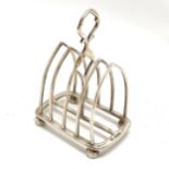 1902 silver gothic style toastrack by William Hutton & Sons Ltd - 12cm high & 136g ~ slight