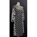 Silk black and white Karl Lagerfield long sleeved dress, loose fitting, waist 90cm, in good