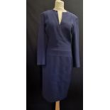 Alexander McQueen blue rayon and silk mix dress in good condition 88cm bust