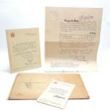 1946 (47) OBE certificates awarded to George Bonney