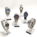 6 x unworn gents fashion quartz watches on display stands - 3 x Nautica & 3 x Beuchat