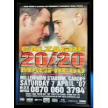 Framed 2007 Boxing poster signed by Joe Calzaghe - frame 65.5cm x 48cm - Joseph 'Joe' William