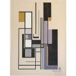 Georges Folmer (1895-1977) framed 1951 abstract gouache painting - frame 55cm x 45cm
