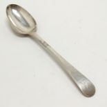 Antique silver spoon with worn crest detail by WT - 22.5cm & 65g