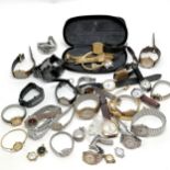 Qty of quartz & mechanical wristwatches inc Seiko, Tissot, Michel Herbelin bangle watch, Firetrap