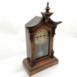 Antique German wooden cased mantle clock 50cm high- not running