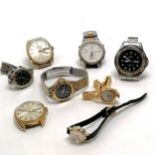 8 x wristwatches inc 2 mechanical Sekonda (both running), Seiko quartz chronograph etc - for