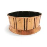 Antique copper jelly mould with spiral design and tinned interior - 18cm diameter x 8cm deep and has