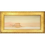 Antique gilt framed watercolour painting of Isle of Philæ by Augustus Osborne Lamplough (1877–