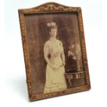 Leather framed 1917 hand signed photograph of Mary of Teck (1867-1953) the wife of King George V (