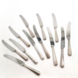 Set of 12 silver plated large and small dinner knives by Bexfield Sheffield