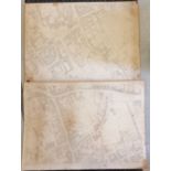 2 x 1887 mounted maps of Sherborne - largest 72.5cm x 103cm & both a/f