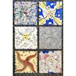 Salvador Dali 1954 original set of 6 ceramic glazed tiles "Suite Catalana" 1. El beso de Fuego 2.