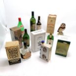 Qty of vintage empty spirit bottles inc Tamnavulin-Glenlivet, Martell cognac, t/w 2 Hardy's ales