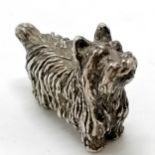 Hallmarked silver model of a terrier dog - 3cm across & 28g