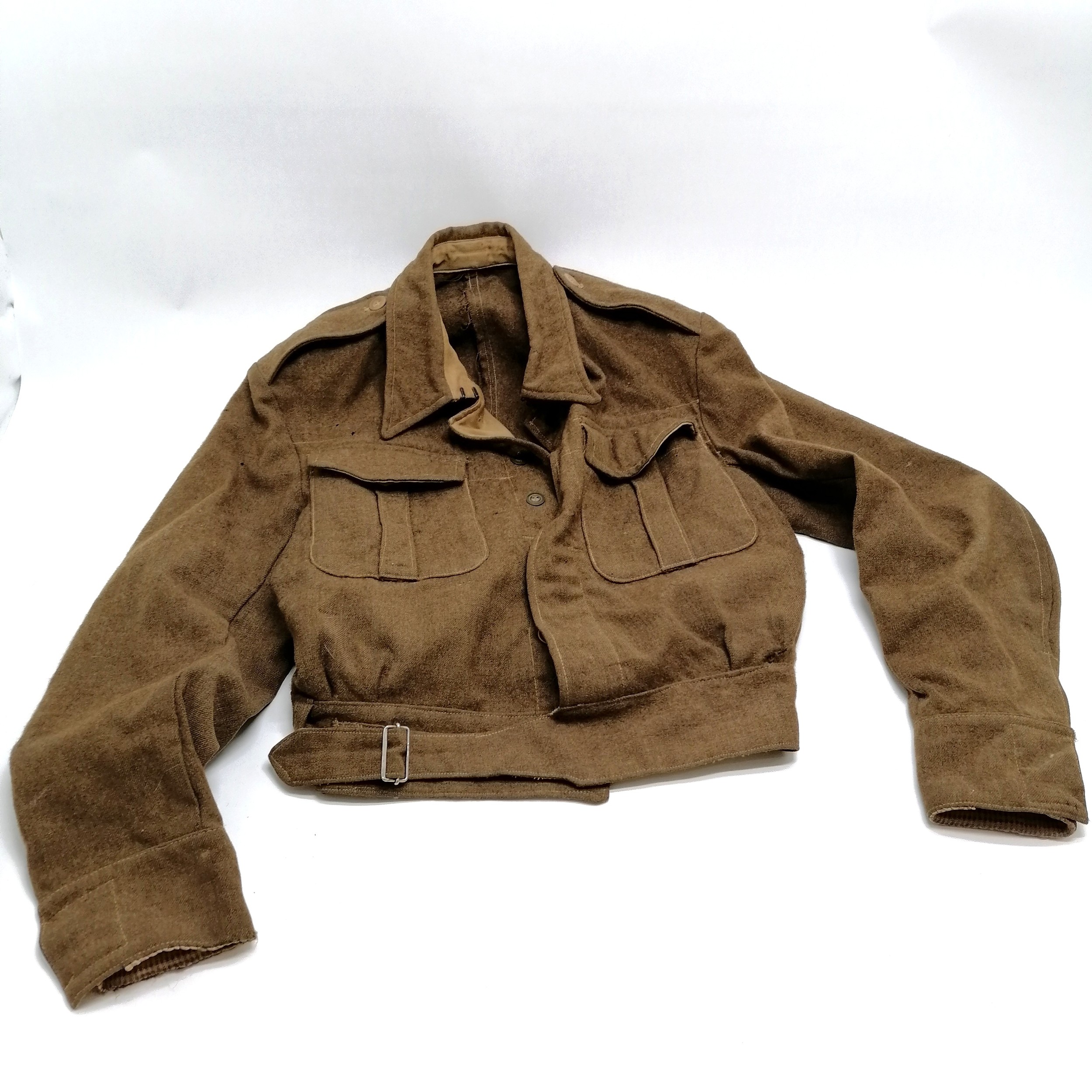 WWII (1940 dated) battle dress blouse size No 11 ~ has some moth holes otherwise in good used