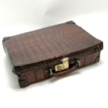 Antique crocodile leather writing / briefcase case 41cm x 30cm x 12cm- has had some restoration,