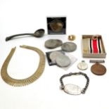 6th Dragoon guards (W J Brockliss) silver ID bracelet, Police constabulary good conduct medal (