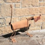 Metal nodding dog 49cm high x 53cm long