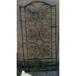 Vintage wrought iron black painted gate 164cm high x 81cm wide