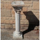 Antique cast iron fluted column with a white painted finish 88cm high x 25 x 25cm square - has a