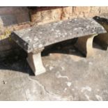 Matching curved 3 part bench 120cm long x 44cm wide x 50cm high