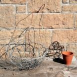 Galvanised circular hanging basket 40cm diameter T/W a small wall hanging pot holder and