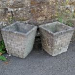 Pair of square planters 29cm high x 31cm x 31cm