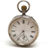 Antique silver cased pocket watch (50mm) with 1895 Masonic inscription on inside case - for spares /