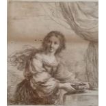 Antique engraving by Francesco Bartolozzi (1727-1815) after Guercino ~ approx 54cm x 38cm and has