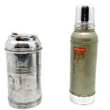 Government issue thermos flask + Stanley flask (1944 dated & 34.5cm high)